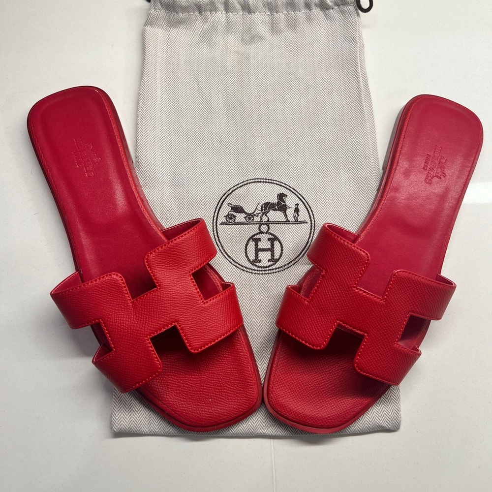 Red Slide Sandals